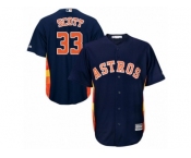 Youth Majestic Houston Astros #33 Mike Scott Authentic Navy Blue Alternate Cool Base MLB Jersey