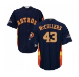 Youth Majestic Houston Astros #43 Lance McCullers Authentic Navy Blue Alternate 2018 Gold Program Cool Base MLB Jersey