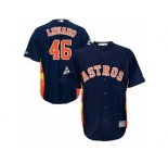 Youth Majestic Houston Astros #46 Francisco Liriano Authentic Navy Blue Alternate 2017 World Series Bound Cool Base MLB Jersey