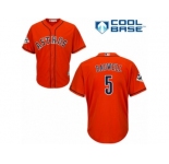 Youth Majestic Houston Astros #5 Jeff Bagwell Replica Orange Alternate 2017 World Series Bound Cool Base MLB Jersey
