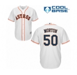 Youth Majestic Houston Astros #50 Charlie Morton Authentic White Home Cool Base MLB Jersey