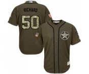 Youth Majestic Houston Astros #50 J.R. Richard Authentic Green Salute to Service MLB Jersey