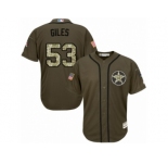 Youth Majestic Houston Astros #53 Ken Giles Replica Green Salute to Service MLB Jersey