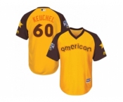 Youth Majestic Houston Astros #60 Dallas Keuchel Authentic Yellow 2016 All-Star American League BP Cool Base MLB Jersey