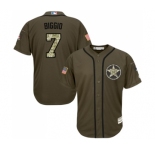 Youth Majestic Houston Astros #7 Craig Biggio Authentic Green Salute to Service MLB Jersey