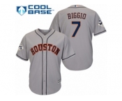Youth Majestic Houston Astros #7 Craig Biggio Replica Grey Road 2017 World Series Bound Cool Base MLB Jersey