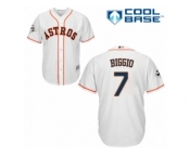 Youth Majestic Houston Astros #7 Craig Biggio Replica White Home 2017 World Series Bound Cool Base MLB Jersey