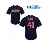 Youth Boston Red Sox #41 Chris Sale Navy Blue Cool Base Stitched MLB Jersey