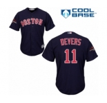 Youth Majestic Boston Red Sox #11 Rafael Devers Authentic Navy Blue Alternate Road Cool Base 2018 World Series Champions MLB Jersey