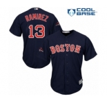 Youth Majestic Boston Red Sox #13 Hanley Ramirez Authentic Navy Blue Alternate Road Cool Base 2018 World Series Champions MLB Jersey
