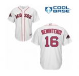 Youth Majestic Boston Red Sox #16 Andrew Benintendi Authentic White Home Cool Base 2018 World Series Champions MLB Jersey