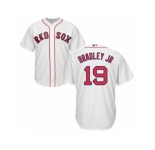 Youth Majestic Boston Red Sox #19 Jackie Bradley Jr Authentic White Home Cool Base MLB Jersey