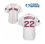 Youth Majestic Boston Red Sox #22 Rick Porcello Authentic White Home Cool Base 2018 World Series Champions MLB Jersey