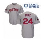 Youth Majestic Boston Red Sox #24 David Price Authentic Grey Road Cool Base 2018 World Series Champions MLB Jersey