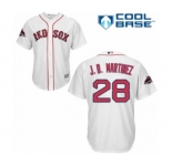 Youth Majestic Boston Red Sox #28 J. D. Martinez Authentic White Home Cool Base 2018 World Series Champions MLB Jersey