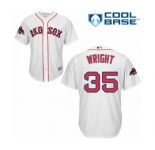 Youth Majestic Boston Red Sox #35 Steven Wright Authentic White Home Cool Base 2018 World Series Champions MLB Jersey