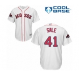 Youth Majestic Boston Red Sox #41 Chris Sale Authentic White Home Cool Base 2018 World Series Champions MLB Jersey