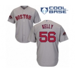 Youth Majestic Boston Red Sox #56 Joe Kelly Authentic Grey Road Cool Base 2018 World Series Champions MLB Jersey