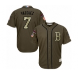 Youth Majestic Boston Red Sox #7 Christian Vazquez Authentic Green Salute to Service 2018 World Series Champions MLB Jersey