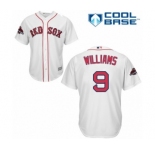 Youth Majestic Boston Red Sox #9 Ted Williams Authentic White Home Cool Base 2018 World Series Champions MLB Jersey
