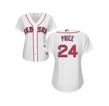 Women's Boston Red Sox #24 David Price White Home Stitched MLB Jersey