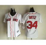 Women's Boston Red Sox #34 David Ortiz Majestic White Cool Base Player Jersey