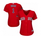 Women's Majestic Boston Red Sox #1 Bobby Doerr Authentic Red Alternate Home 2018 World Series Champions MLB Jersey
