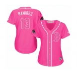 Women's Majestic Boston Red Sox #13 Hanley Ramirez Authentic Pink Fashion 2018 World Series Champions MLB Jersey