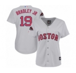 Women's Majestic Boston Red Sox #19 Jackie Bradley Jr Authentic Grey Road 2018 World Series Champions MLB Jersey