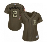Women's Majestic Boston Red Sox #2 Xander Bogaerts Authentic Green Salute to Service 2018 World Series Champions MLB Jersey