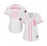 Women's Majestic Boston Red Sox #22 Rick Porcello Authentic White Fashion 2018 World Series Champions MLB Jersey