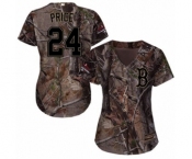 Women's Majestic Boston Red Sox #24 David Price Authentic Camo Realtree Collection Flex Base 2018 World Series Champions MLB Jersey