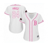 Women's Majestic Boston Red Sox #24 David Price Authentic White Fashion 2018 World Series Champions MLB Jersey