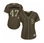 Women's Majestic Boston Red Sox #47 Tyler Thornburg Authentic Green Salute to Service 2018 World Series Champions MLB Jersey