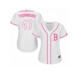 Women's Majestic Boston Red Sox #47 Tyler Thornburg Replica White Fashion MLB Jersey