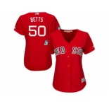 Women's Majestic Boston Red Sox #50 Mookie Betts Authentic Scarlet 2017 Spring Training Cool Base MLB Jersey