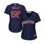 Women's Majestic Boston Red Sox #56 Joe Kelly Authentic Navy Blue Alternate Road 2018 World Series Champions MLB Jersey