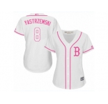 Women's Majestic Boston Red Sox #8 Carl Yastrzemski Authentic White Fashion MLB Jersey