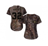 Women Cincinnati Reds #32 Matt Harvey Camo Realtree Collection Cool Base Stitched MLB Jersey