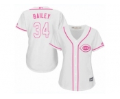 Women's Majestic Cincinnati Reds #34 Homer Bailey Authentic White Fashion Cool Base MLB Jersey