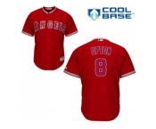 Youth Los Angeles Angels #8 Justin Upton Red Cool Base Stitched Baseball Jersey
