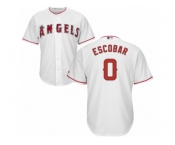 Youth Majestic Los Angeles Angels of Anaheim #0 Yunel Escobar Replica White Home Cool Base MLB Jersey