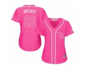 Women's Majestic Tampa Bay Rays #22 Chris Archer Replica Pink Fashion Cool Base MLB Jersey