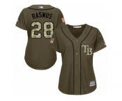 Women's Majestic Tampa Bay Rays #28 Colby Rasmus Authentic Green Salute to Service MLB Jersey