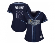 Women's Tampa Bay Rays #12 Wade Boggs Dark Blue Alternate Stitched MLB Jersey