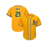 Youth Oakland Athletics #21 Stephen Vogt Gold Cool Base Stitched MLB Jersey