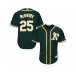 Youth Oakland Athletics #25 Mark McGwire Green Cool Base Stitched MLB Jersey