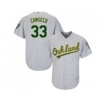 Youth Oakland Athletics #33 Jose Canseco Grey Cool Base Stitched MLB Jersey
