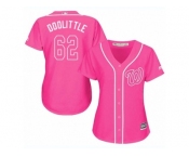 Women Majestic Washington Nationals #62 Sean Doolittle Authentic Pink Fashion Cool Base MLB Jersey