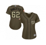 Women Majestic Washington Nationals #62 Sean Doolittle Replica Green Salute to Service MLB Jersey